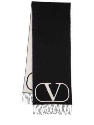 Bufanda de lana de cachemir Valentino Garavani negro