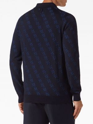 Polo en tricot avec manches longues Billionaire bleu