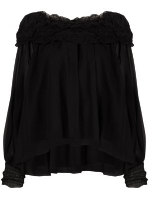 Ruffle bluse Blumarine svart