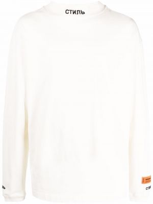 Sweatshirt med broderi Heron Preston vit