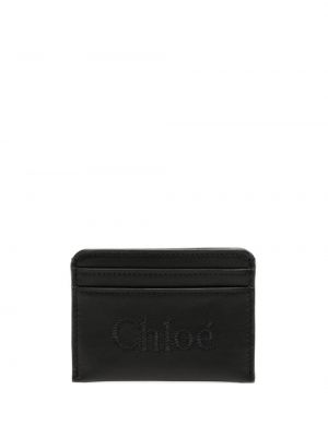 Haftowany portfel Chloe czarny