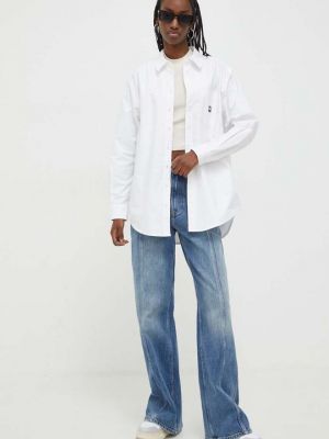 Хлопковая джинсовая рубашка Tommy Jeans белая