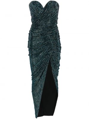Křišťálové dlouhé šaty Alexandre Vauthier modré