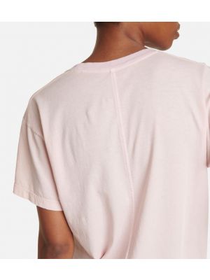 Βαμβακερή μπλούζα από ζέρσεϋ The Row ροζ