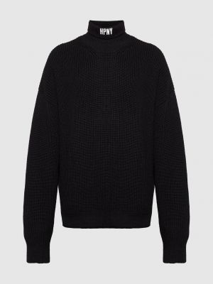 Черный шерстяной свитер с вышивкой Heron Preston