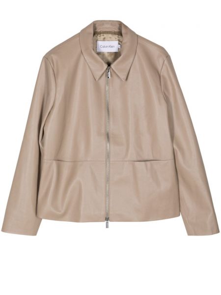 Usnjena jakna z zadrgo Calvin Klein