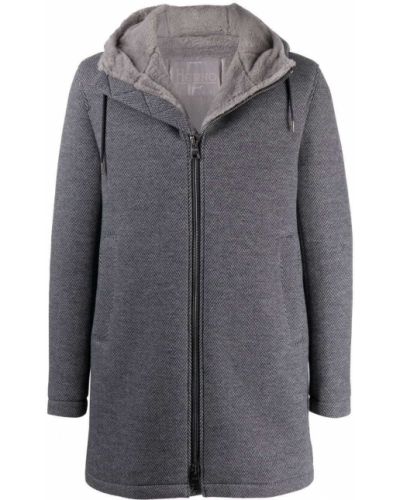 Abrigo corto con capucha con estampado de espiga Herno gris