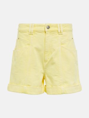 Pantaloni scurți din denim cu talie înaltă Isabel Marant galben