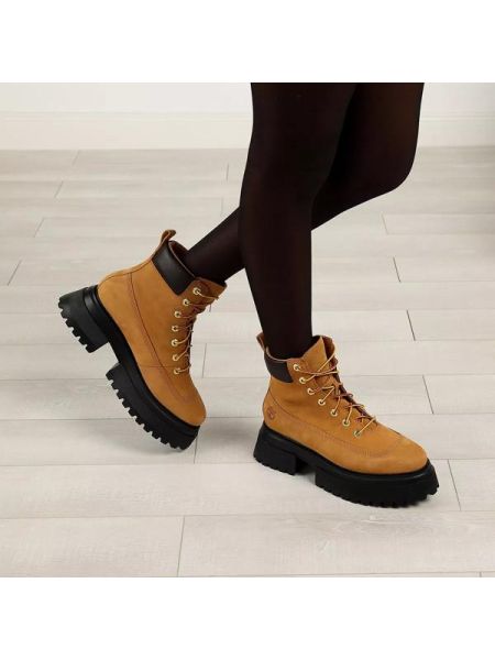 Кружевные ботинки на шнуровке Timberland коричневые
