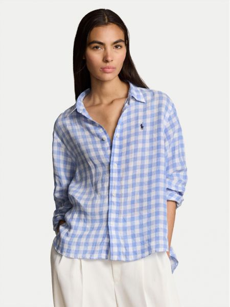 Voľná priliehavá košeľa Polo Ralph Lauren modrá