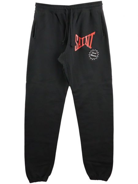 Bavlnené teplákové nohavice s potlačou Saint Mxxxxxx čierna