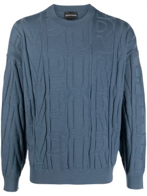 Vlnený sveter Emporio Armani modrá