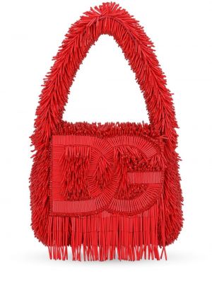 Shopper handtasche mit stickerei Dolce & Gabbana rot