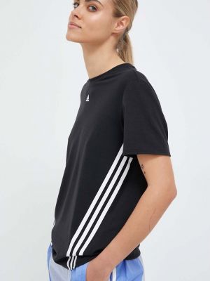 Тениска на райета Adidas Performance черно