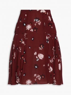 Плиссированная юбка в цветочек с принтом Valentino Garavani бордовая