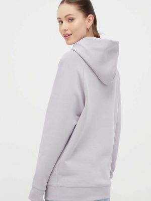Mikina s kapucí s potiskem Calvin Klein fialová