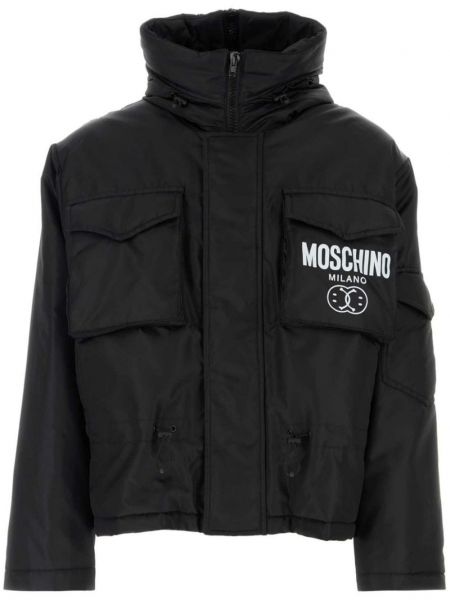 Baskılı uzun ceket Moschino siyah