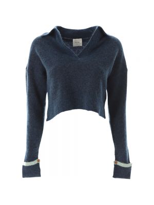 Sweter z dekoltem w serek Alysi niebieski
