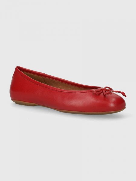 Bőr balerina cipők Geox piros