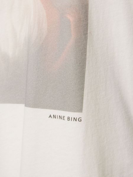 Tricou din bumbac din jerseu Anine Bing alb