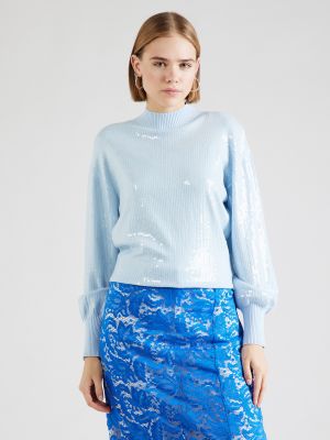 Пуловер Karen Millen светлосиньо