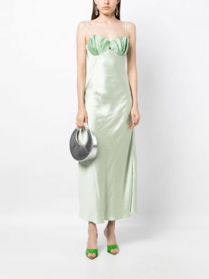 Satynowa sukienka midi Rachel Gilbert zielona