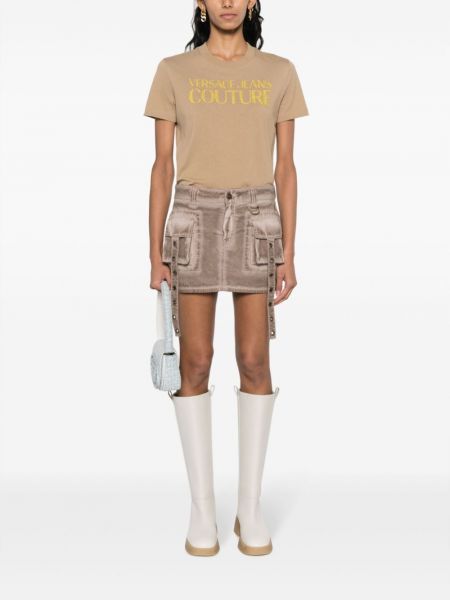 Raštuotas medvilninis marškinėliai Versace Jeans Couture