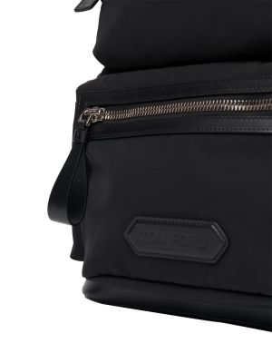 Kožený batoh z nylonu Tom Ford černý