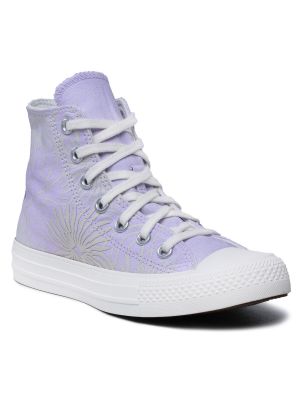 Csillag mintás virágos tornacipő Converse lila
