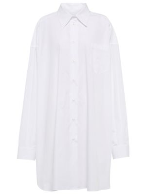 Oversize памучна макси рокля Maison Margiela бяло