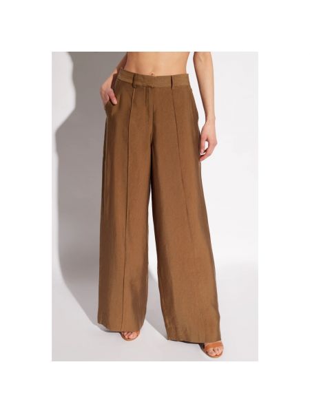 Pantalones rectos de cintura alta Cult Gaia marrón