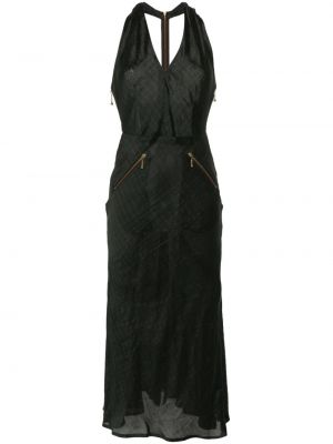 Prugasta midi haljina Jean Paul Gaultier Pre-owned zelena