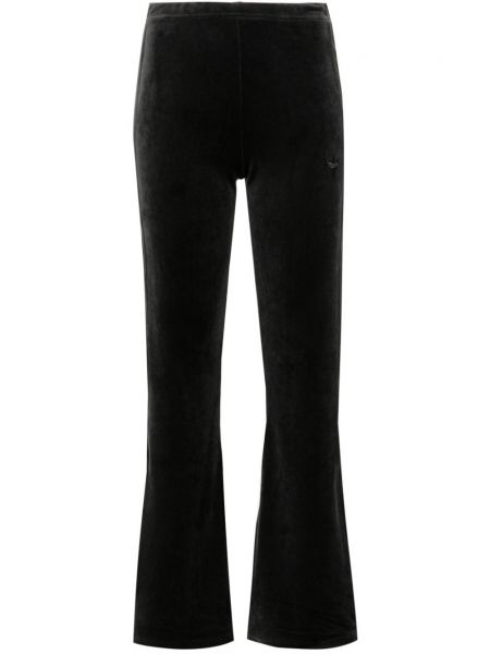Žametne hlače iz rebrastega žameta s črtami Adidas črna