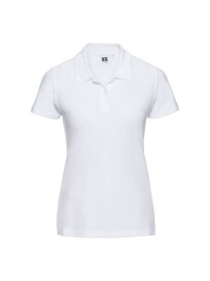 Памучна поло тениска Russell бяло