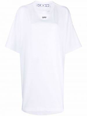 Bombažna majica s potiskom Off-white bela