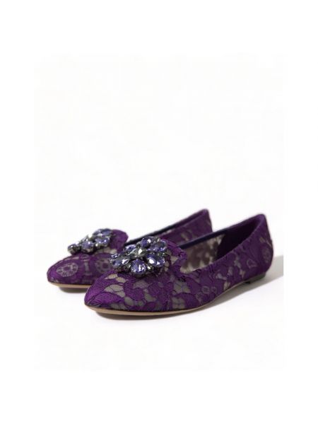 Bailarinas de encaje de cristal Dolce & Gabbana violeta