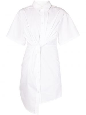 Klasické bavlněné mini šaty s krátkými rukávy Alexanderwang.t - bílá