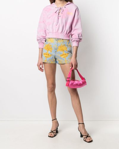 Sudadera con capucha con cordones Versace Jeans Couture rosa