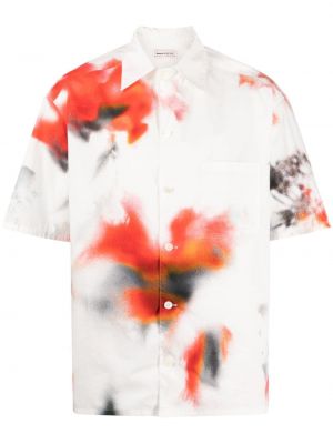 Bombažna srajca z abstraktnimi vzorci Alexander Mcqueen