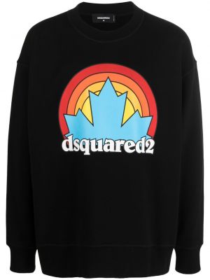 Trykt bomull sweatshirt Dsquared2 svart