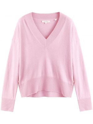 Vuneni džemper od kašmira s v-izrezom Chinti & Parker ružičasta