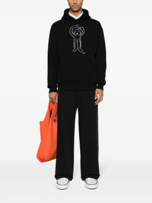 Kapučdžemperis ar apdruku džersija Société Anonyme melns