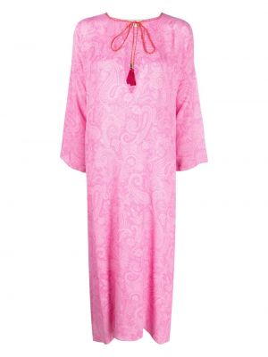 Robe en cachemire à imprimé Etro rose