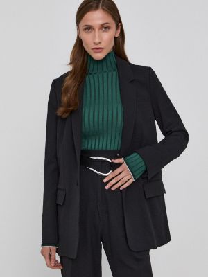 Jednobarevné bavlněné sako Victoria Victoria Beckham - černá
