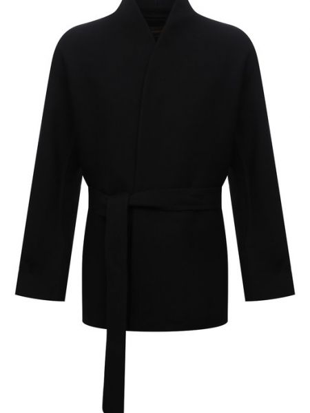 Шерстяное пальто Zegna черное