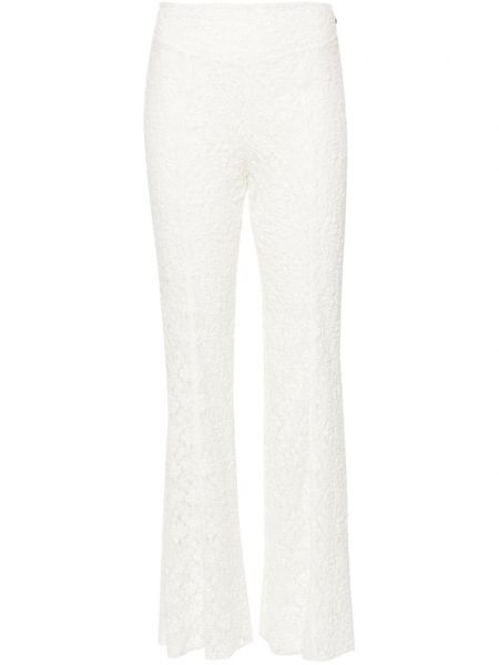 Krajkové květinové světlicové kalhoty Rotate Birger Christensen bílé