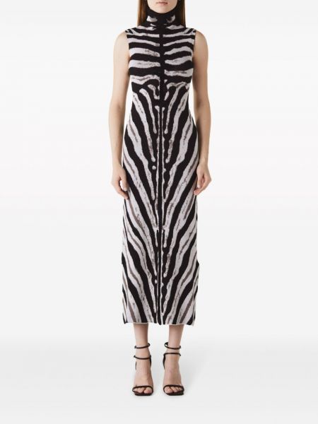 Midi kleita bez piedurknēm ar apdruku ar zebras rakstu The Attico