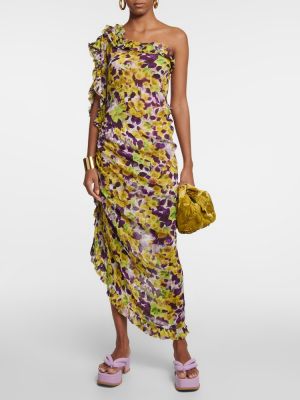 Satenska midi haljina s cvjetnim printom Dries Van Noten