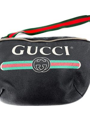 Mochila de cuero retro Gucci Vintage negro