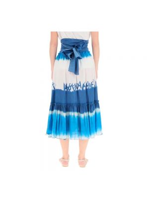 Falda midi con estampado tie dye Alberta Ferretti azul
